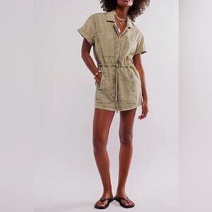 Free People Rhodes Chino Coverall Romper NWOT
